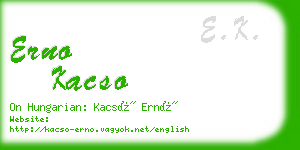 erno kacso business card